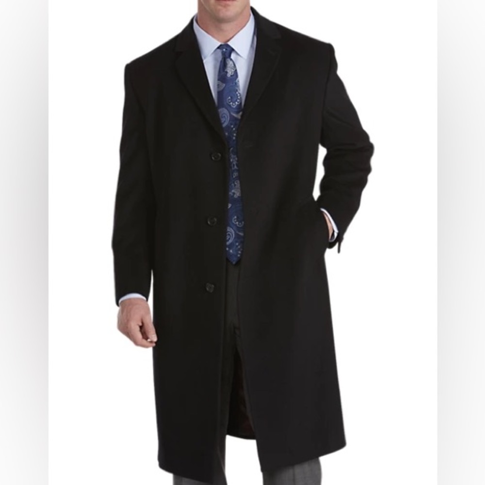 Saddlebred Wool Blend Overcoat Black 44 Regular
